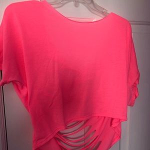Backless neon crop top